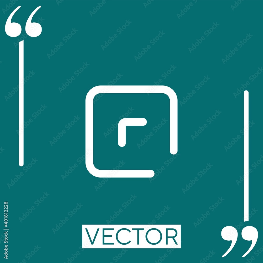 Poster diagonal arrow vector icon linear icon. editable stroke line