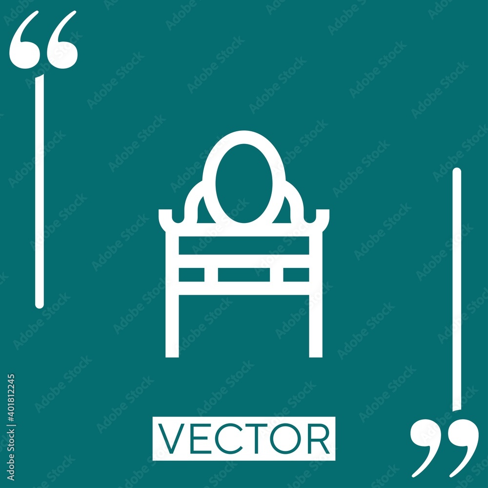 Poster dressing table vector icon linear icon. editable stroked line