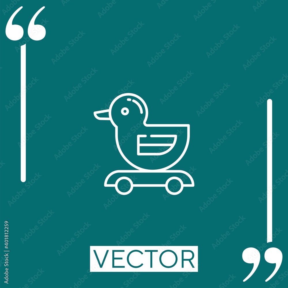 Poster duck vector icon linear icon. editable stroked line