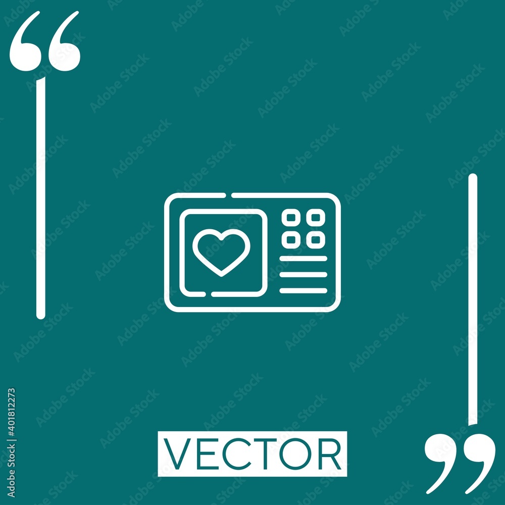 Poster electrocardiogram vector icon linear icon. editable stroked line