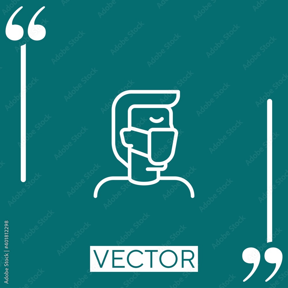 Poster face mask vector icon linear icon. editable stroke line