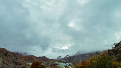 clouds in the mountains