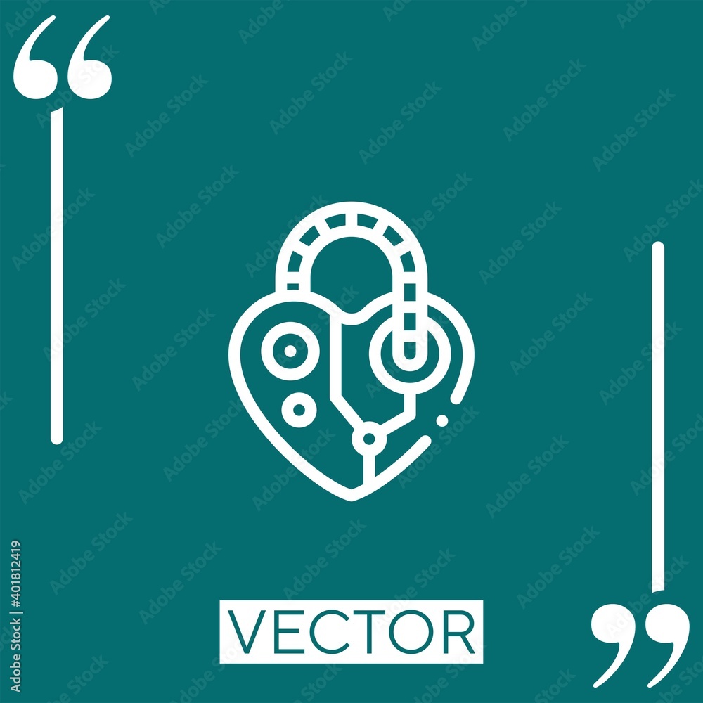 Poster heart vector icon linear icon. editable stroked line