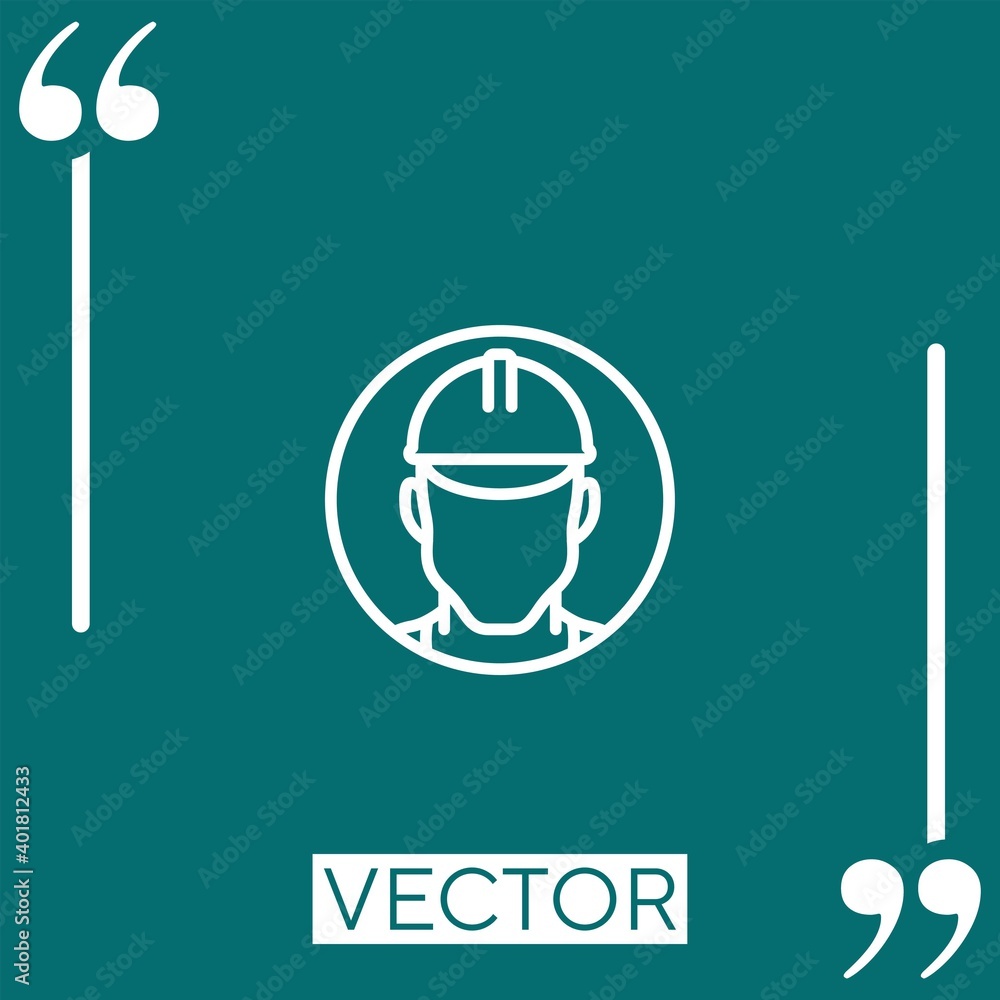 Poster helmet vector icon linear icon. editable stroke line