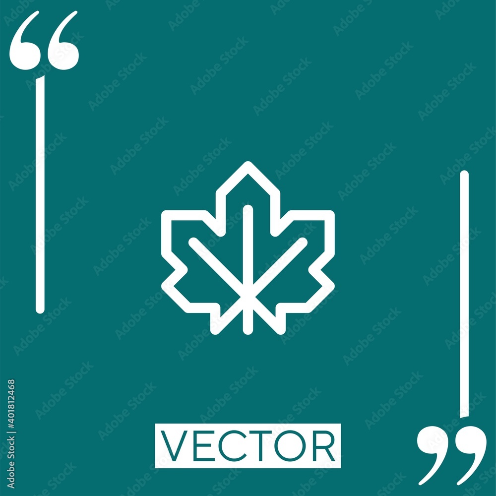 Poster leaf vector icon linear icon. editable stroked line