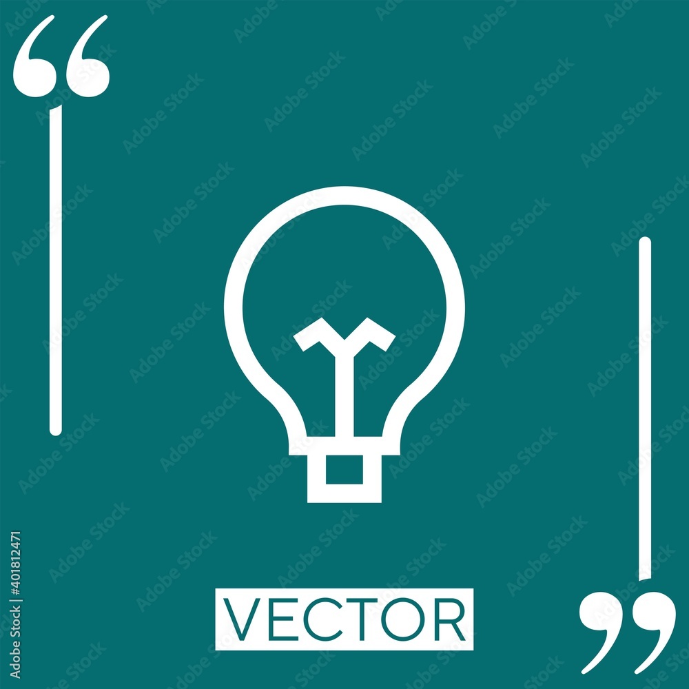 Poster lightbulb vector icon linear icon. editable stroke line