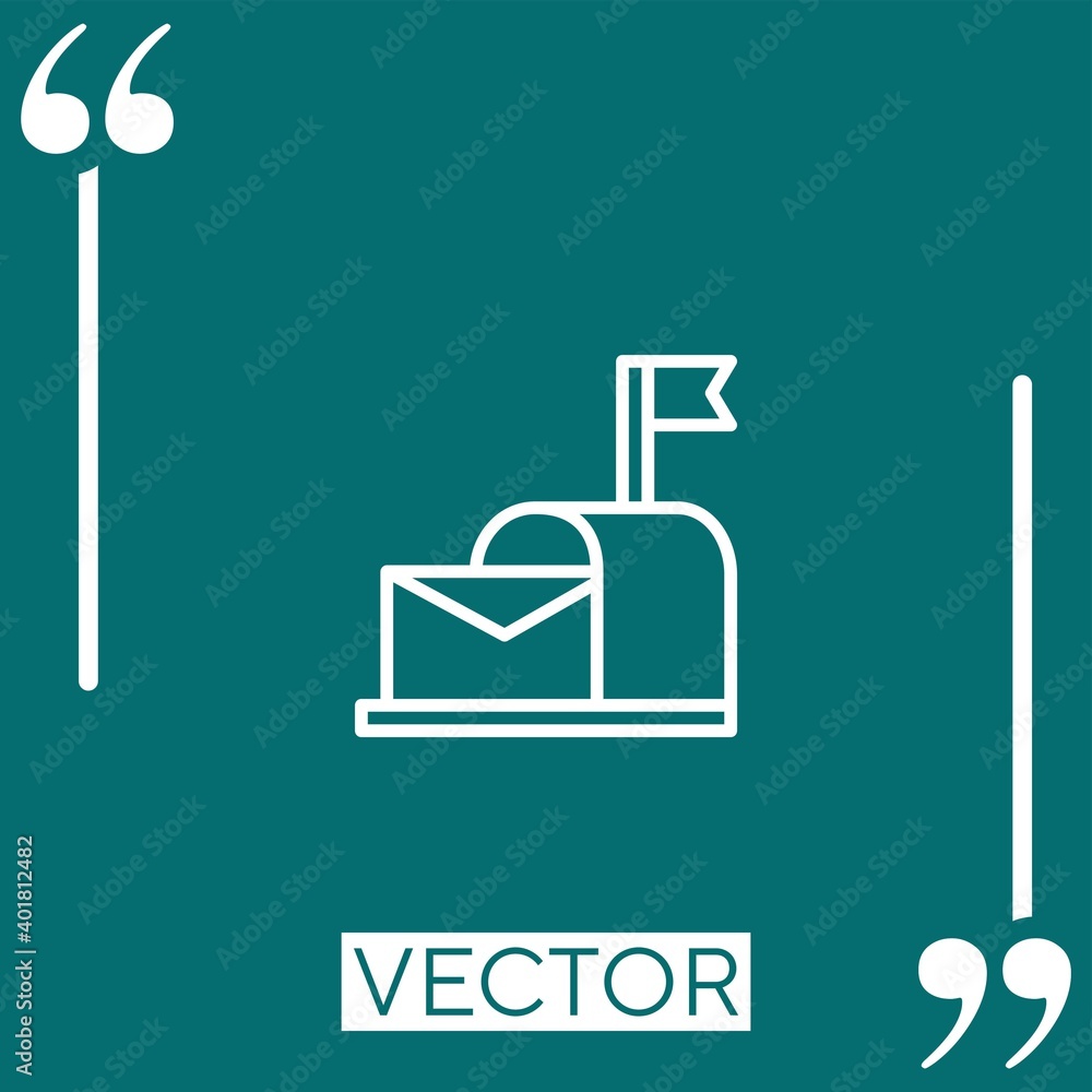 Poster mailbox vector icon linear icon. editable stroke line