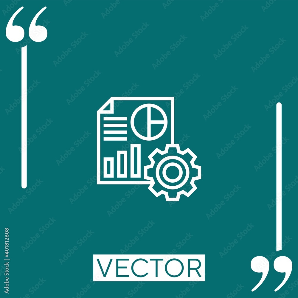 Poster processing vector icon linear icon. editable stroke line