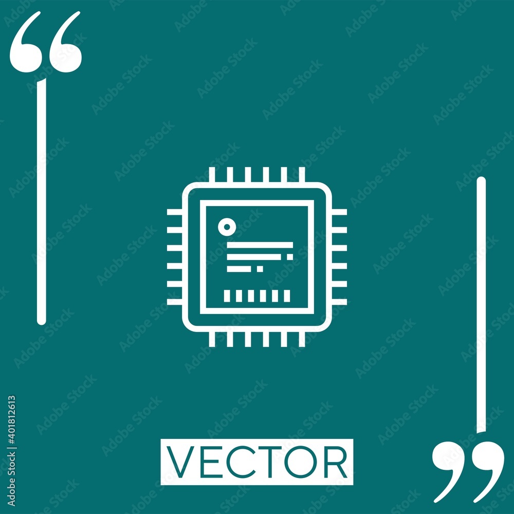 Poster processor vector icon linear icon. editable stroke line