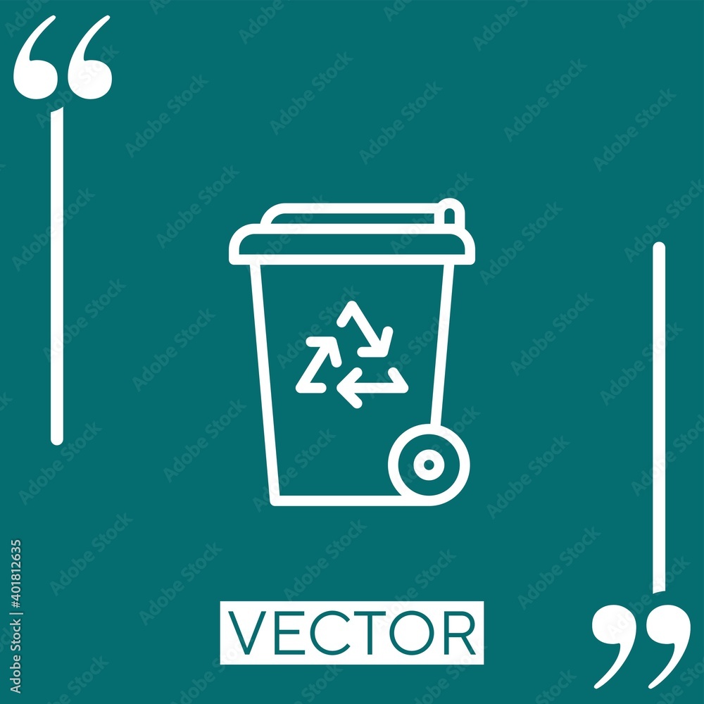 Poster recycle bin vector icon linear icon. editable stroke line