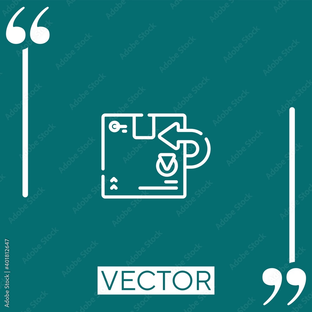 Poster return vector icon linear icon. editable stroked line