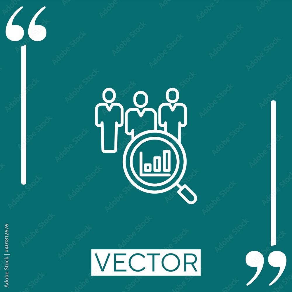 Poster searching vector icon linear icon. editable stroke line