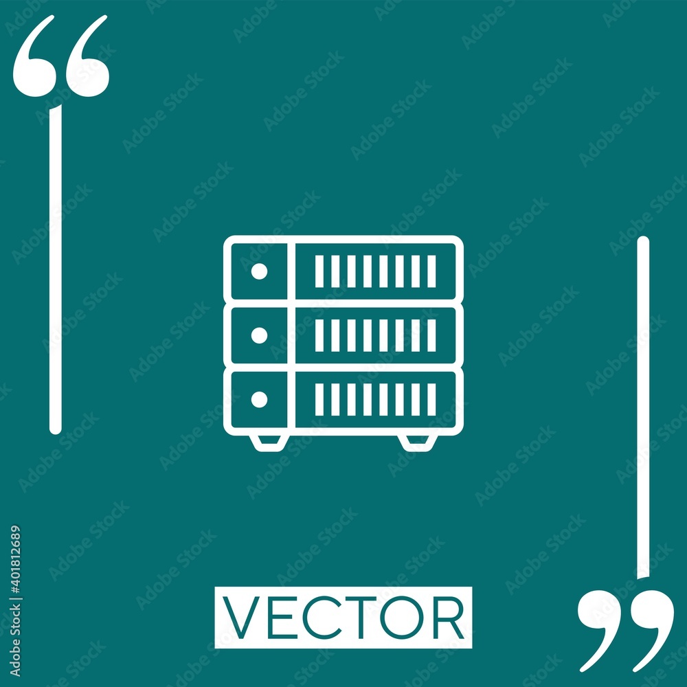 Poster server vector icon linear icon. editable stroke line