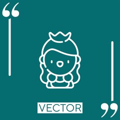 princess vector icon Linear icon. Editable stroked line