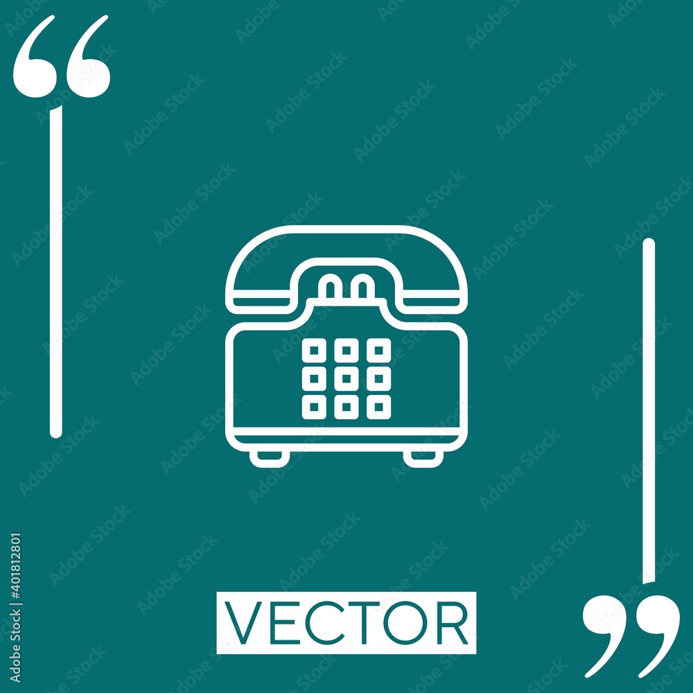 Poster telephone vector icon linear icon. editable stroke line