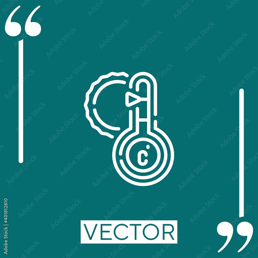 Poster thermometer vector icon linear icon. editable stroked line