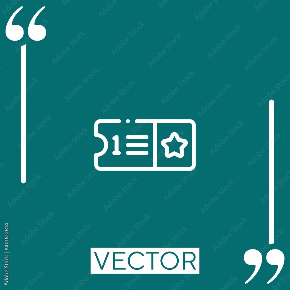 Poster ticket vector icon linear icon. editable stroked line