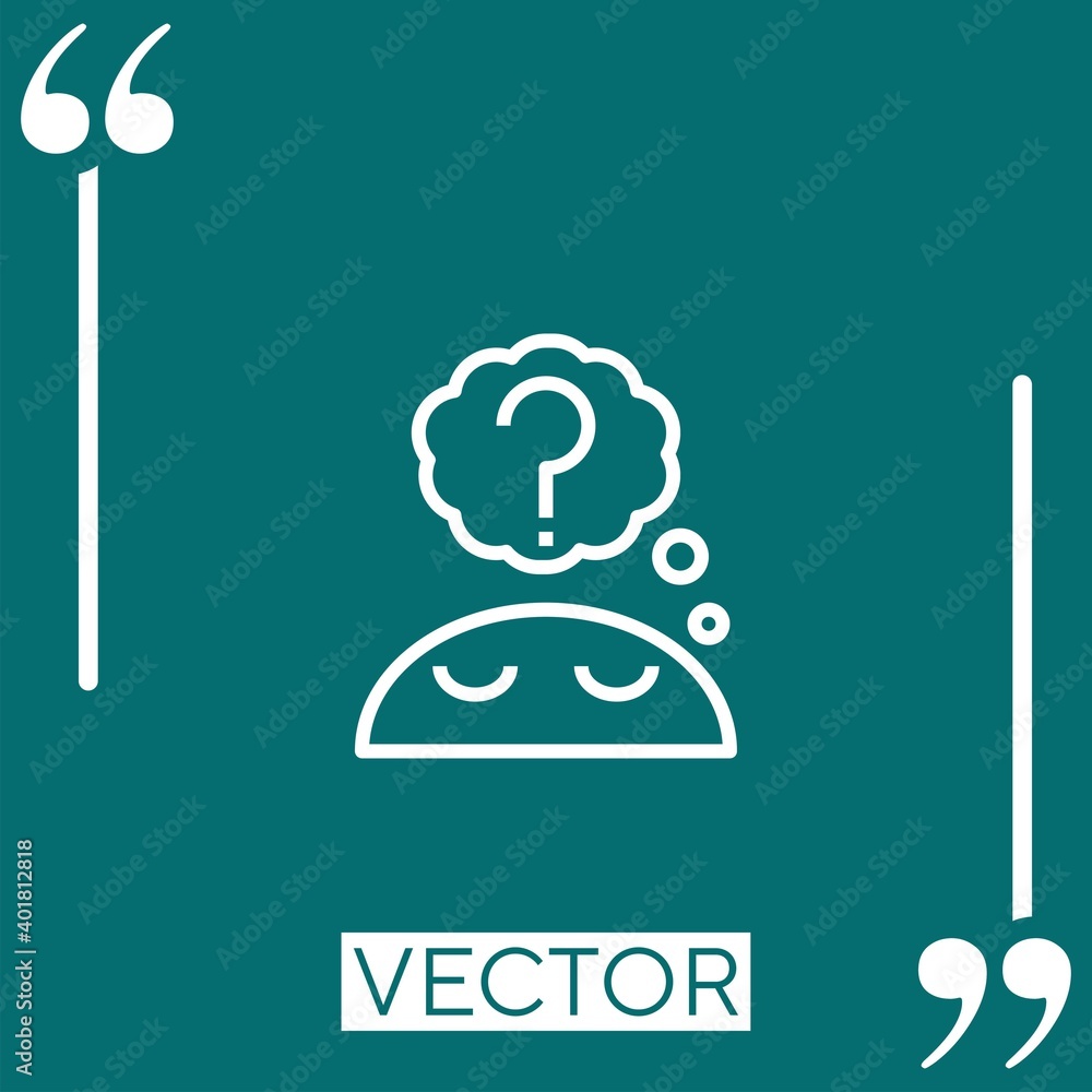 Poster thinking vector icon linear icon. editable stroke line