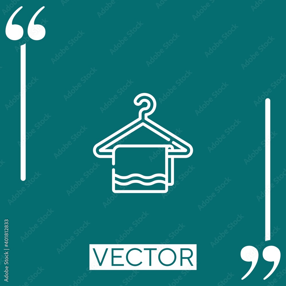 Poster towel vector icon linear icon. editable stroked line