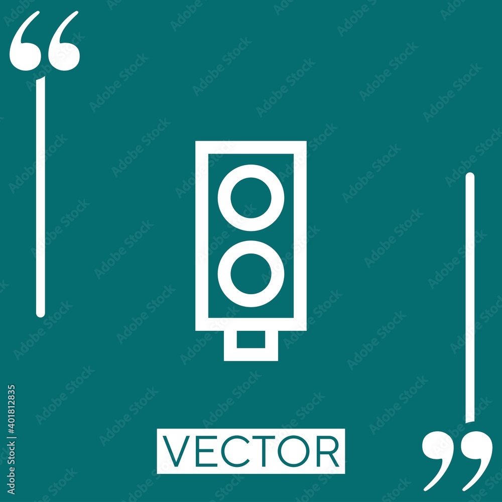 Poster traffic lights vector icon linear icon. editable stroked line