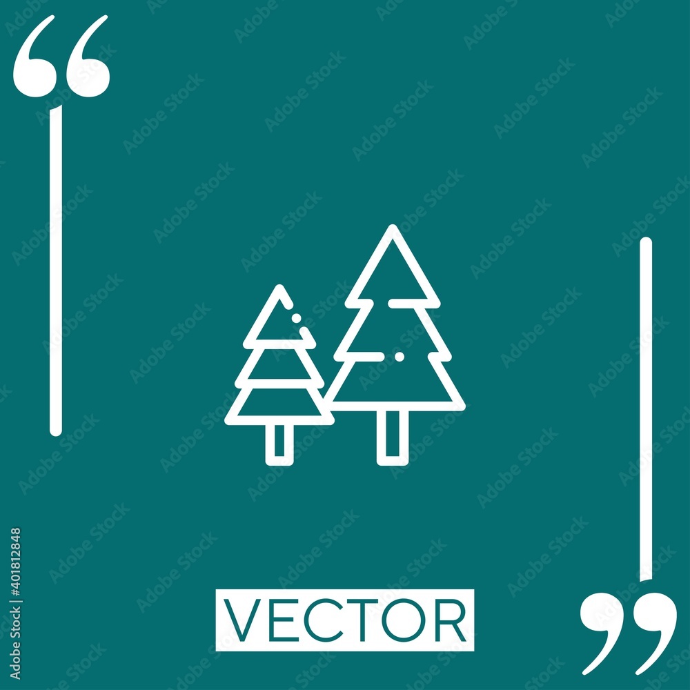 Poster trees vector icon linear icon. editable stroked line