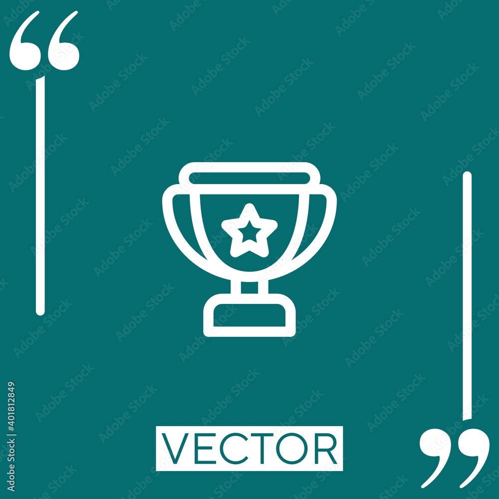 Poster trophy vector icon linear icon. editable stroked line