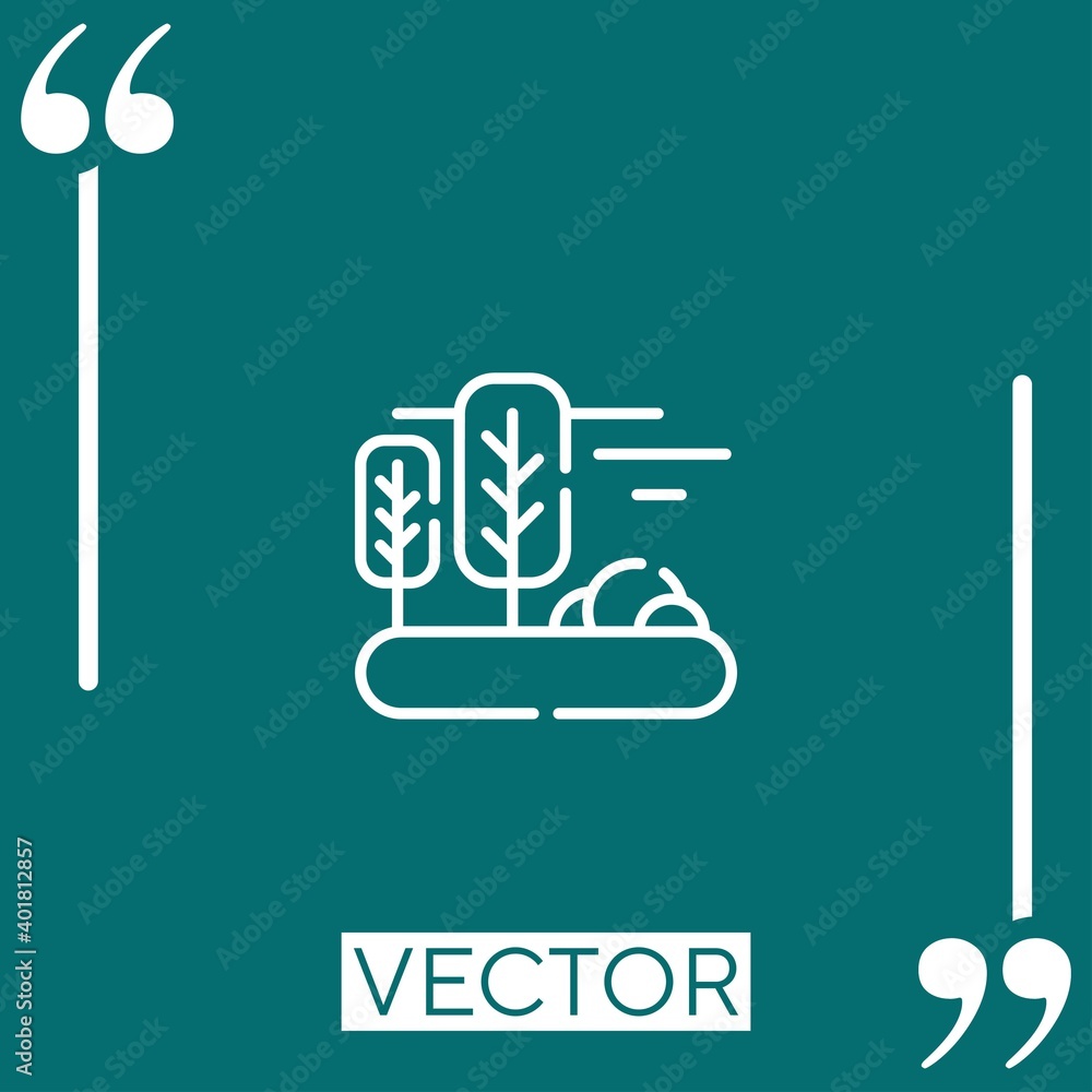 Poster tree vector icon linear icon. editable stroke line