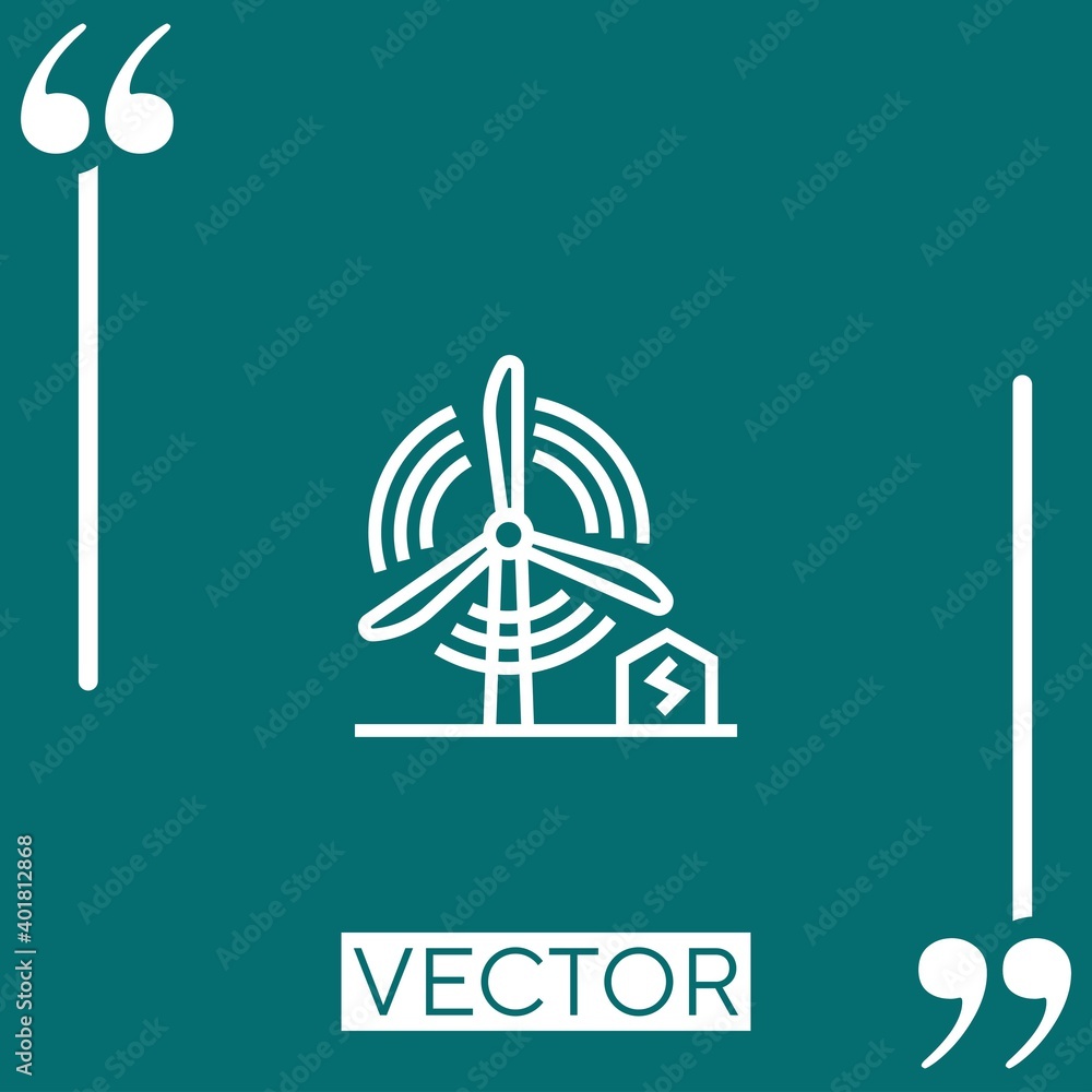 Poster turbine vector icon linear icon. editable stroke line