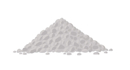 Pile of pebble stones. Cobble or cobblestone gray round boulders rocks heap. Building material used for construction. © Ilia