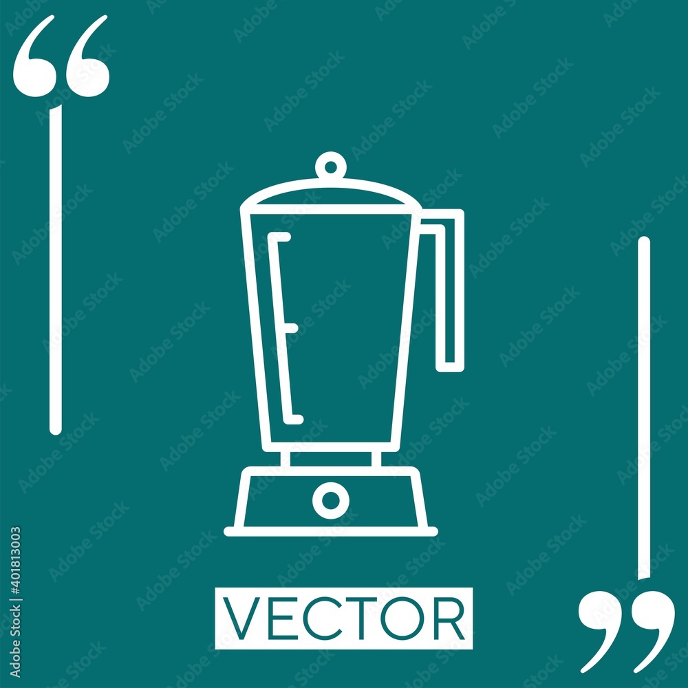 Poster blender machine vector icon linear icon. editable stroke line