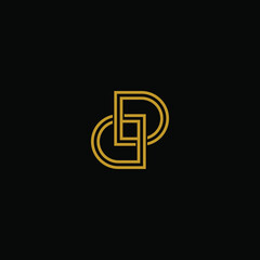 initial letter D or DD minimal line concept logo design template