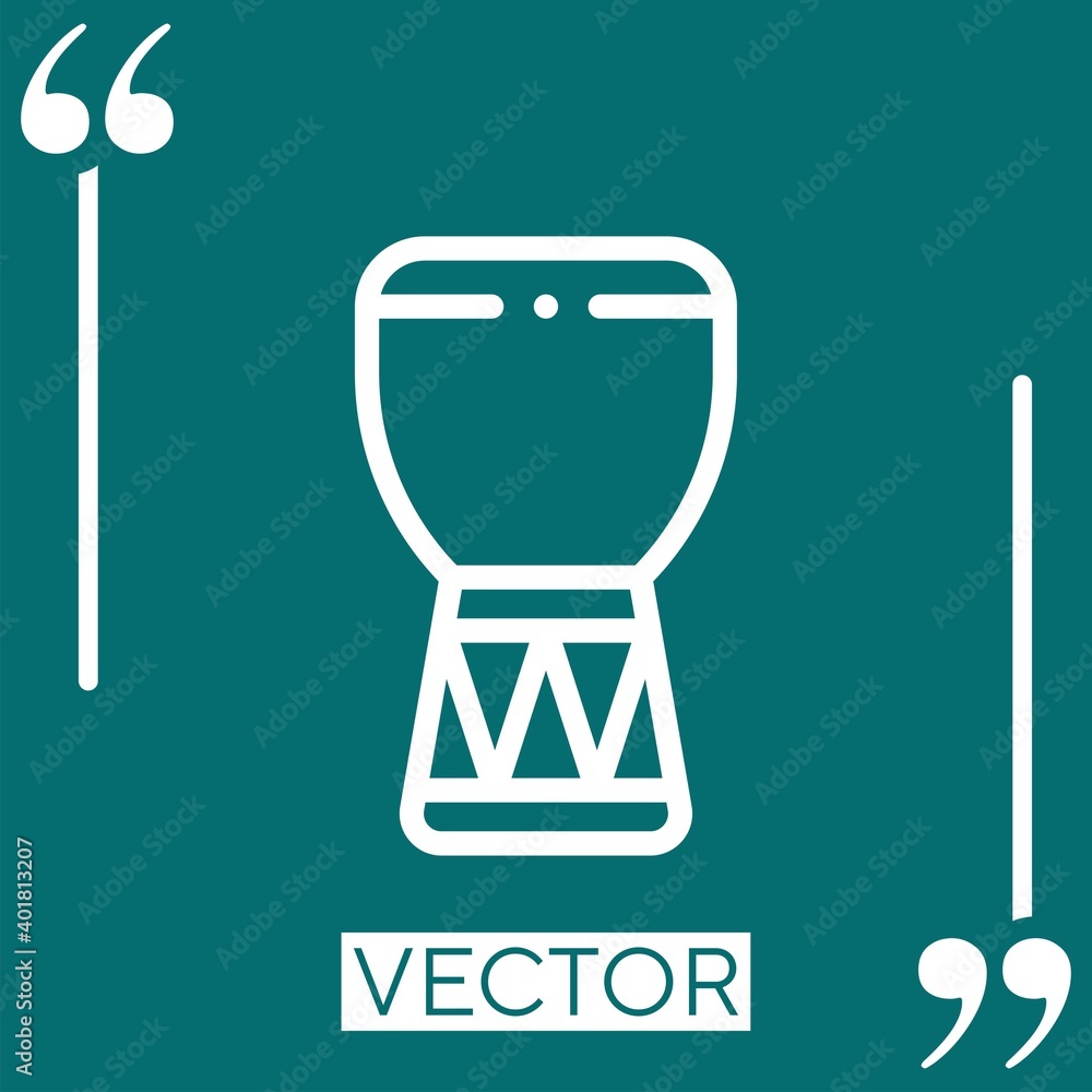 Poster djembe vector icon linear icon. editable stroked line