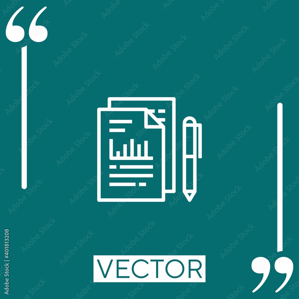 Poster document vector icon linear icon. editable stroked line