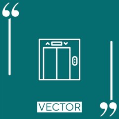 elevator vector icon Linear icon. Editable stroke line