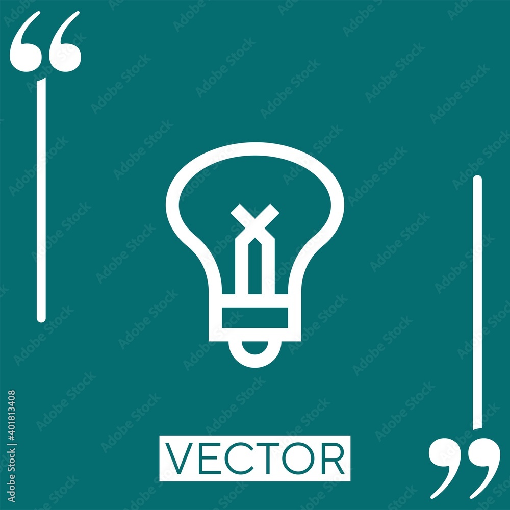 Poster lightbulb vector icon linear icon. editable stroke line