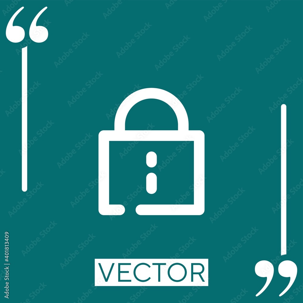 Poster lock vector icon linear icon. editable stroke line