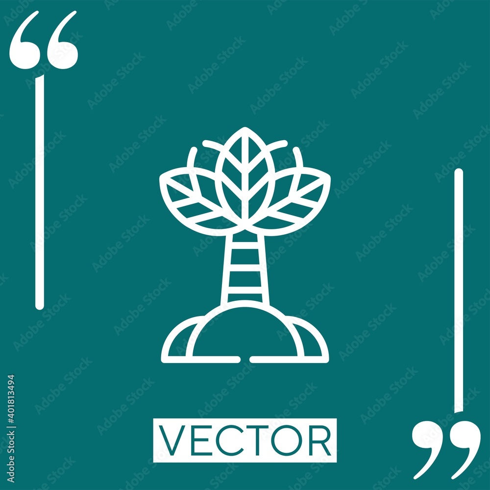 Poster palm vector icon linear icon. editable stroke line