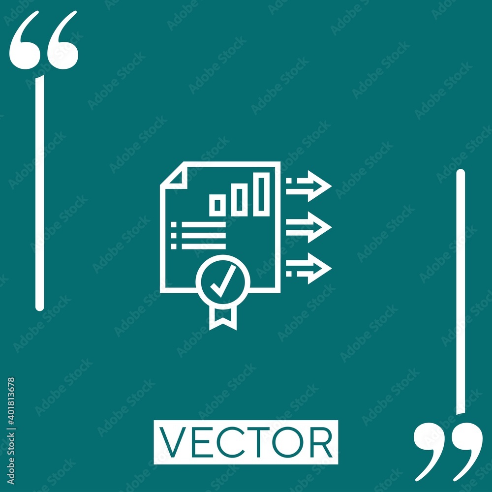 Poster stats vector icon linear icon. editable stroke line