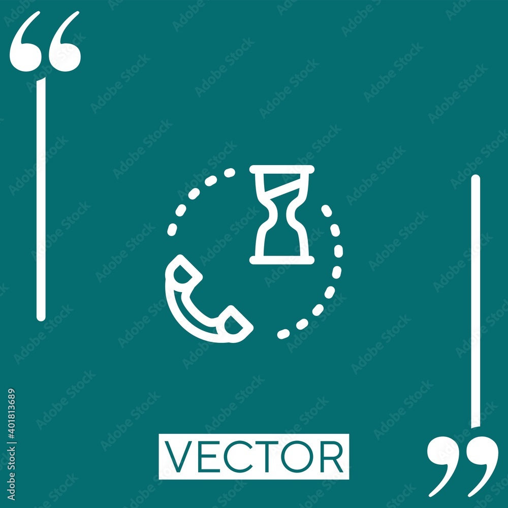Poster telephone call vector icon linear icon. editable stroke line