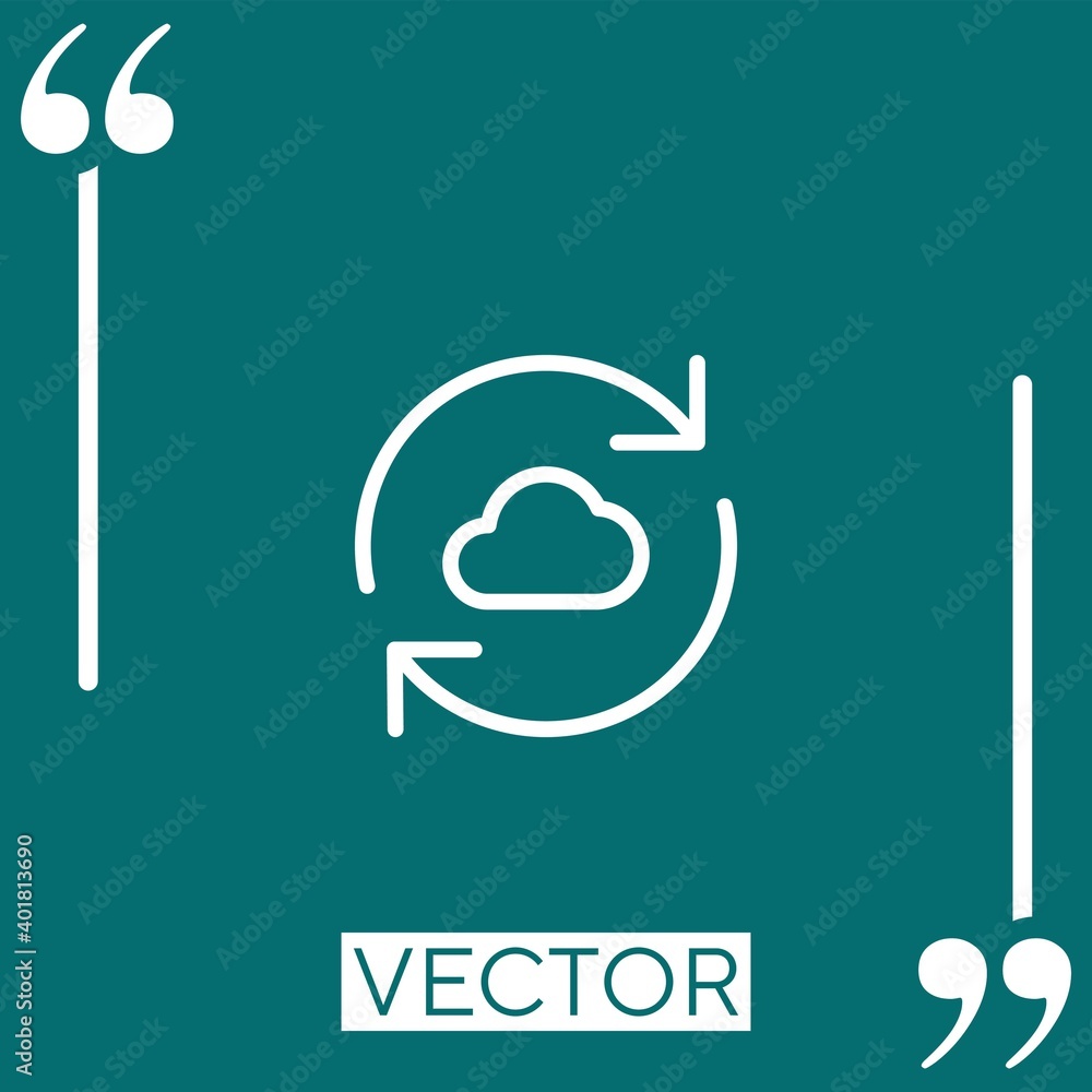 Poster synchronize vector icon linear icon. editable stroke line