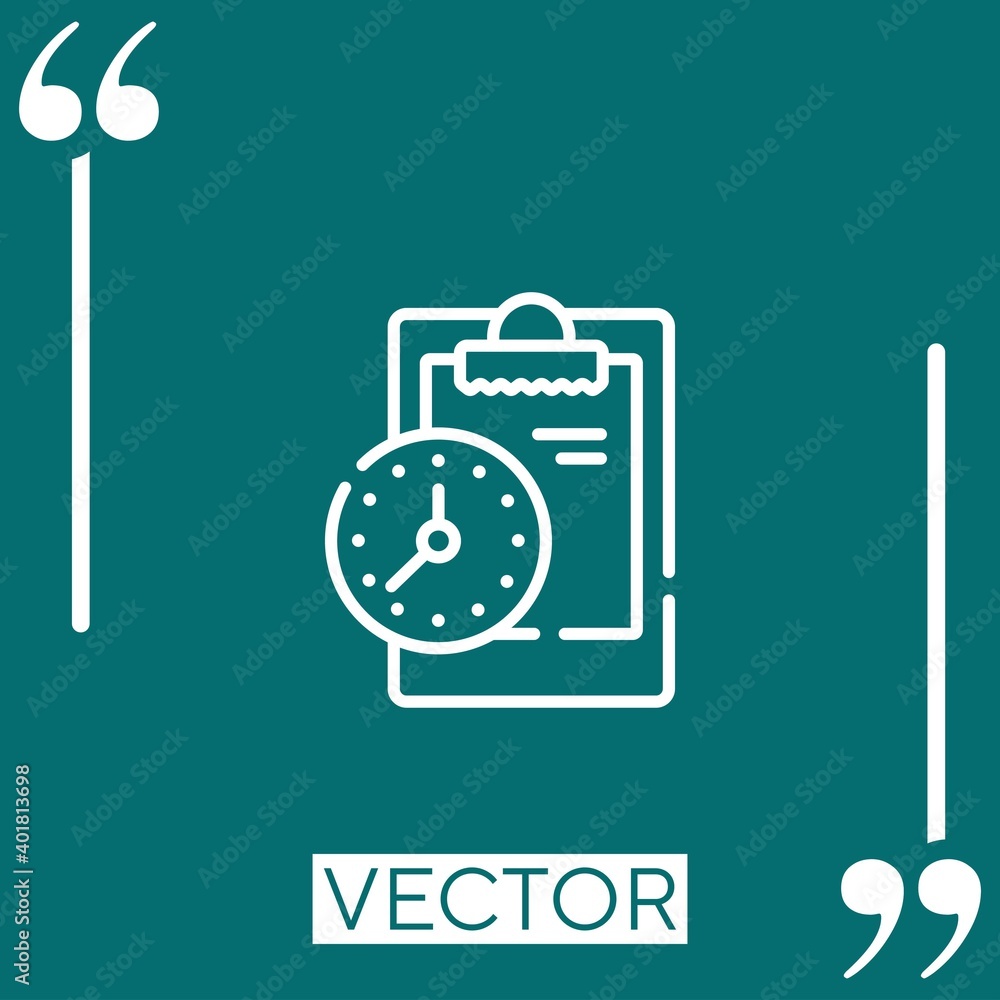Poster time management vector icon linear icon. editable stroke line