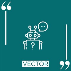 robot vector icon Linear icon. Editable stroke line