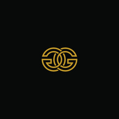 initial letter G or GG minimal line concept logo design template