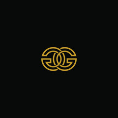 initial letter G or GG minimal line concept logo design template