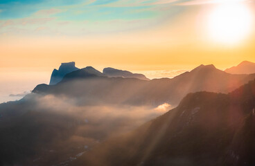 sunset in the mountains