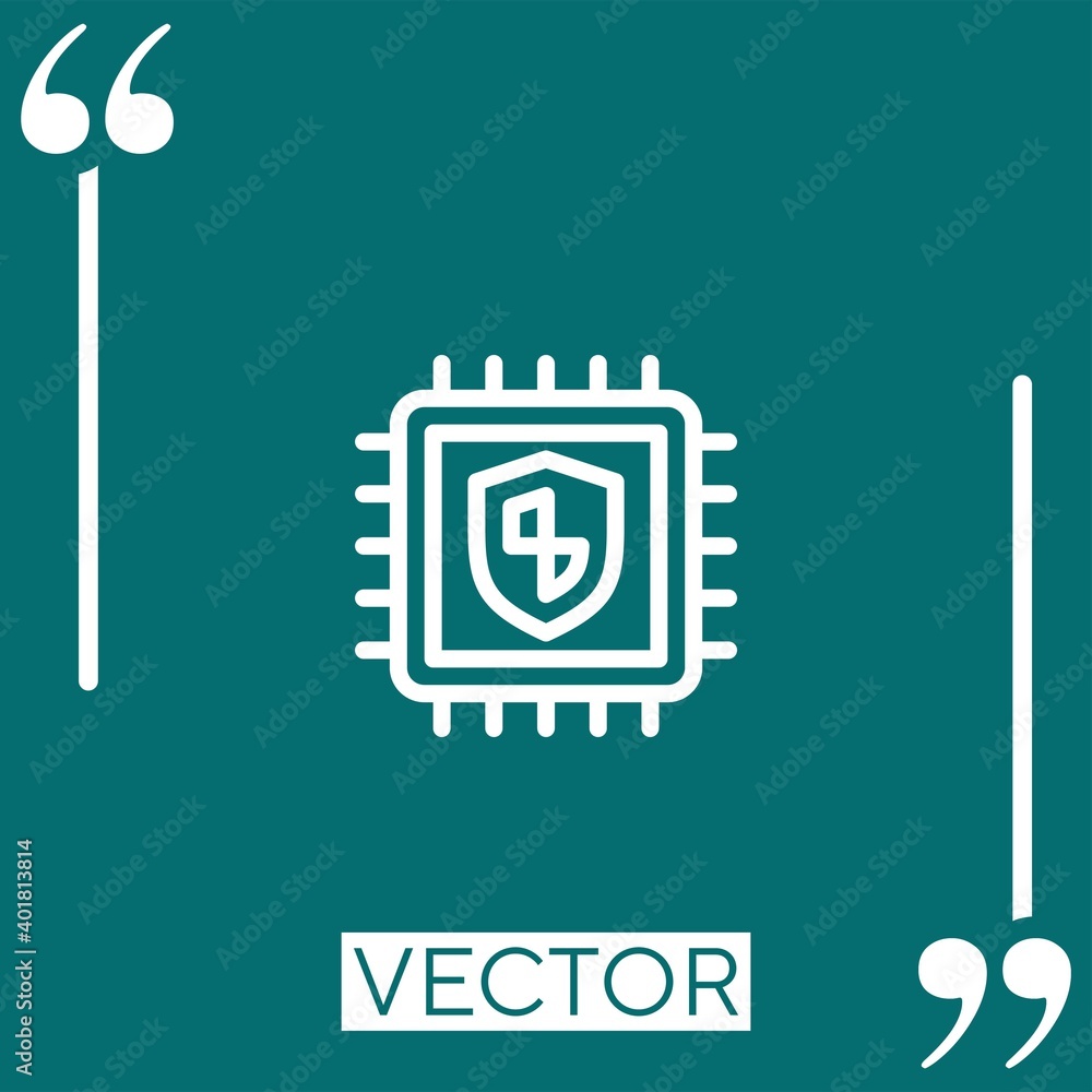 Poster cpu vector icon linear icon. editable stroke line