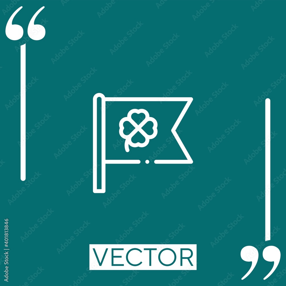 Poster flag vector icon linear icon. editable stroke line