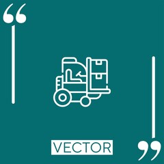 forklift vector icon Linear icon. Editable stroke line