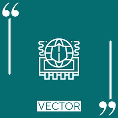 Fototapeta premium global protection vector icon Linear icon. Editable stroke line