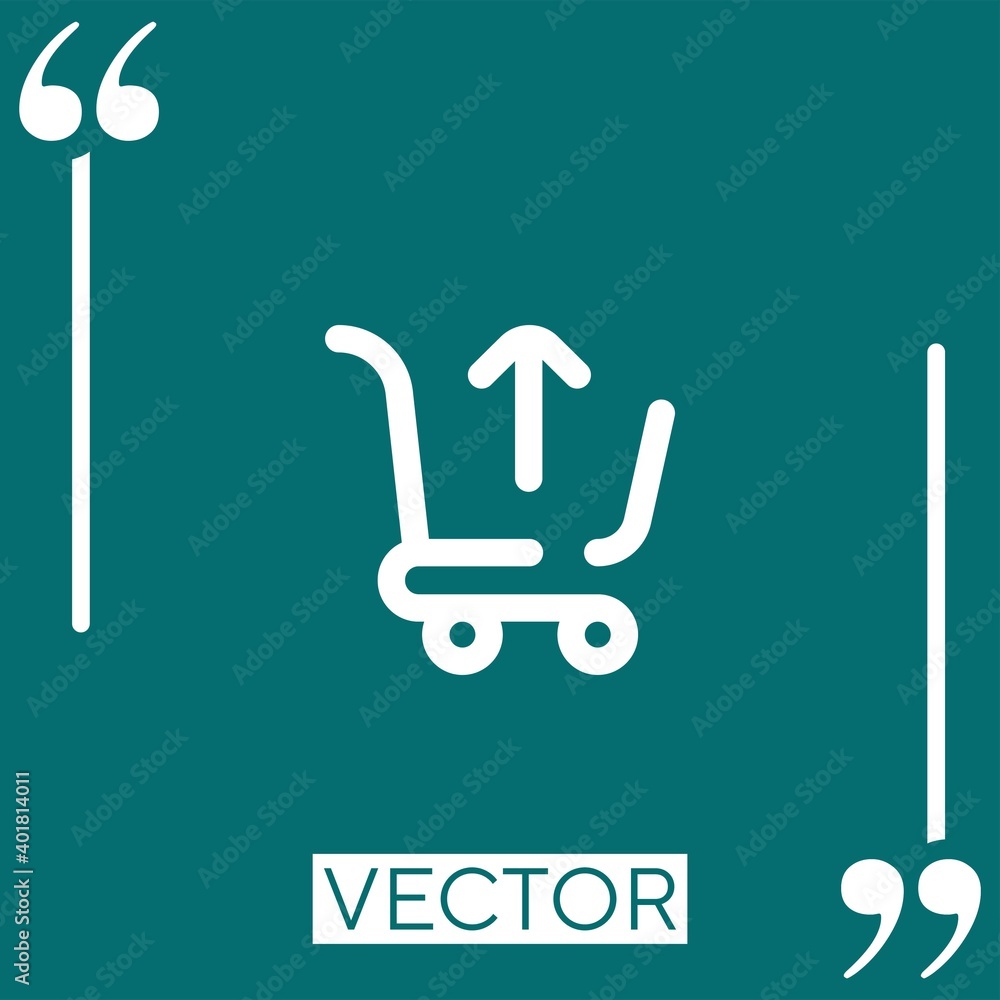 Poster shopping cart vector icon linear icon. editable stroke line
